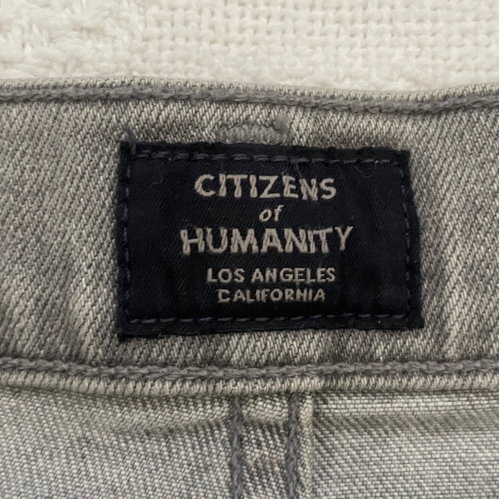 Citizens of Humanity Drew Fray High Rise Flare Crop Ankle Size 26 Ash Gray - Picture 10 of 13